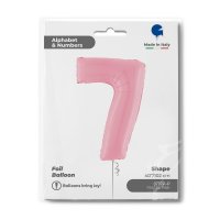 Folienballon Zahl 7 rosa pastell