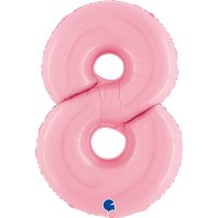 Folienballon Zahl 8 rosa pastell