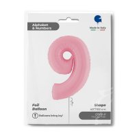 Folienballon Zahl 9 rosa pastell