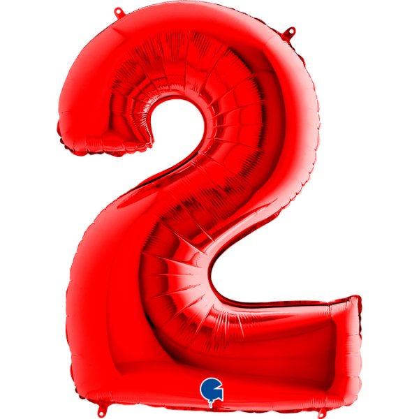Folienballon Zahl 2 rot