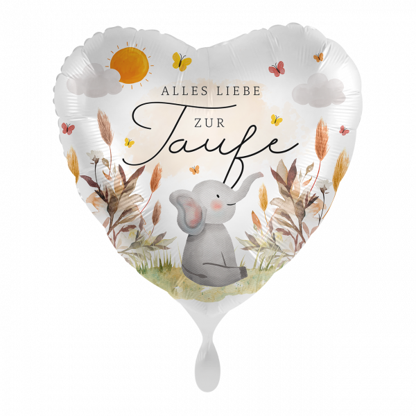 Folienballon Taufe - Glückselefant