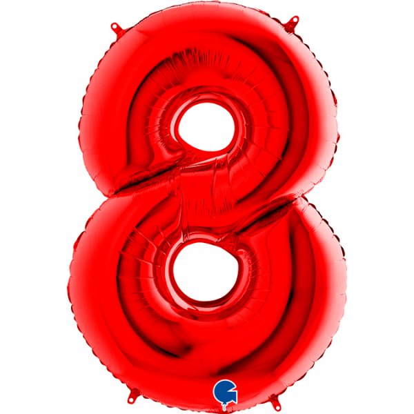 Folienballon Zahl 8 rot