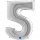 Folienballon Zahl 5 silber