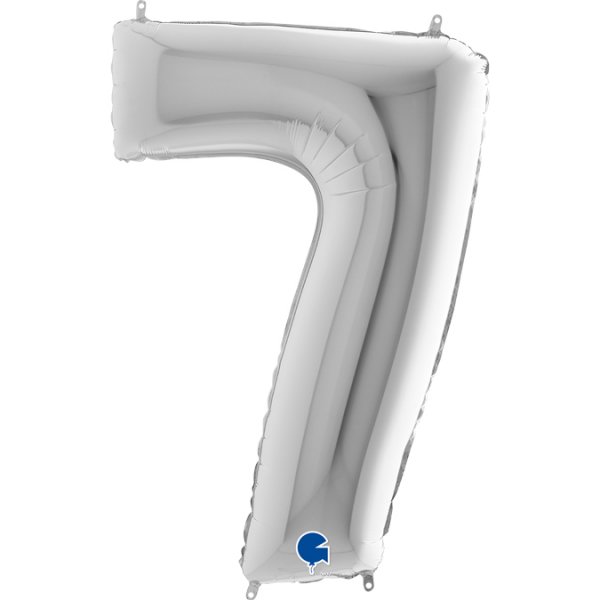 Folienballon Zahl 7 silber