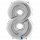 Folienballon Zahl 8 silber