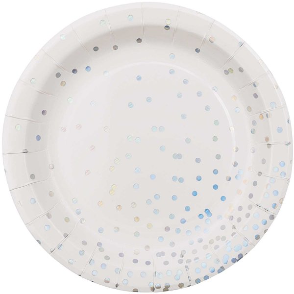 Pappteller Konfetti holographic