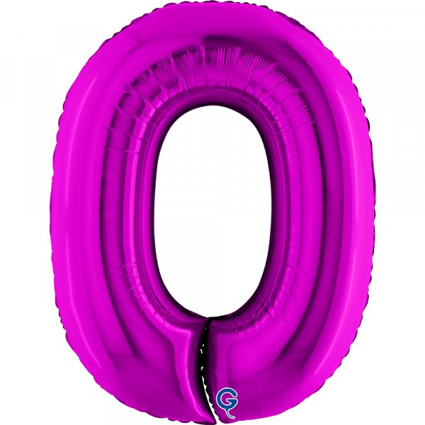 Folienballon Zahl 0 violett