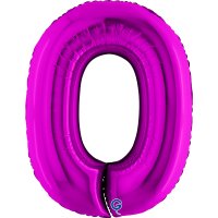 Folienballon Zahl 0 violett