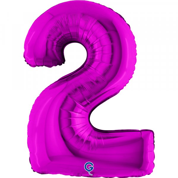 Folienballon Zahl 2 violett