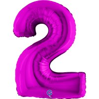 Folienballon Zahl 2 violett