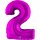 Folienballon Zahl 2 violett