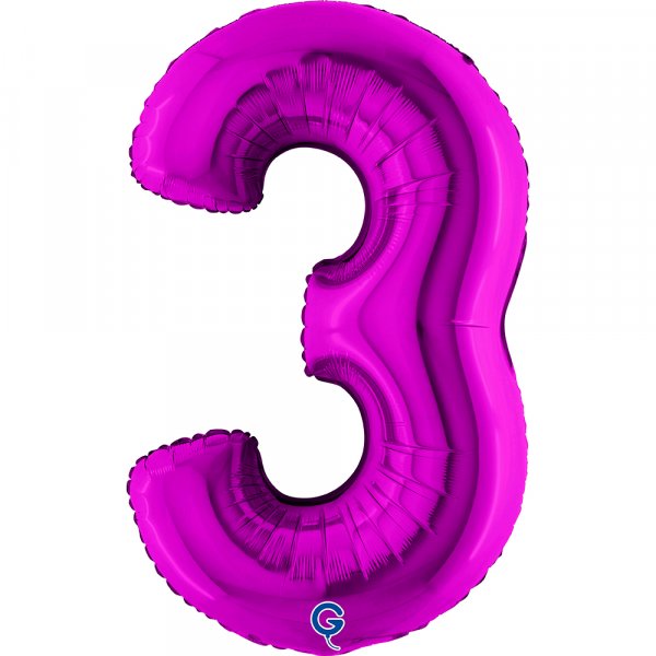 Folienballon Zahl 3 violett