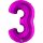Folienballon Zahl 3 violett