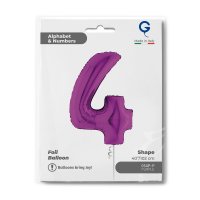 Folienballon Zahl 4 violett