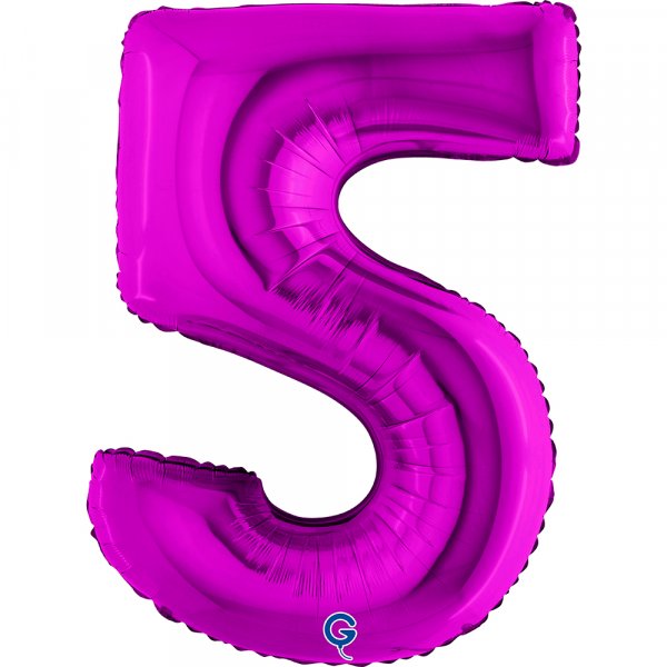Folienballon Zahl 5 violett