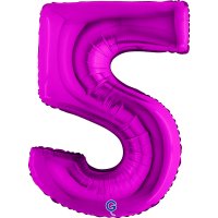 Folienballon Zahl 5 violett