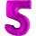 Folienballon Zahl 5 violett