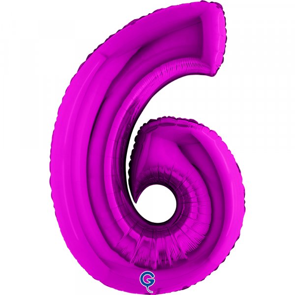 Folienballon Zahl 6 violett