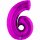 Folienballon Zahl 6 violett