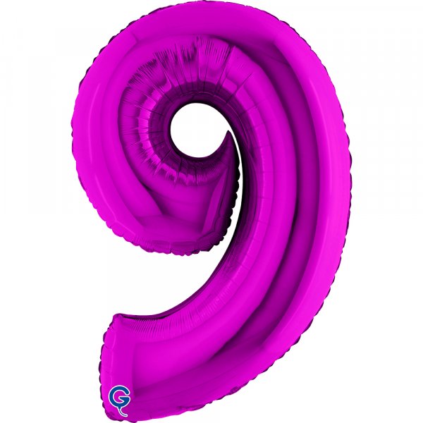 Folienballon Zahl 9 violett