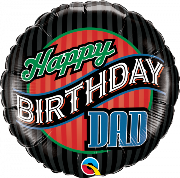 Folienballon Birthday Dad Stripes
