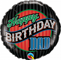 Folienballon Birthday Dad Stripes