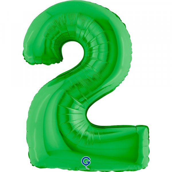 Folienballon Zahl 2 grün