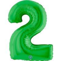 Folienballon Zahl 2 grün