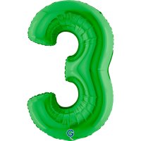Folienballon Zahl 3 grün