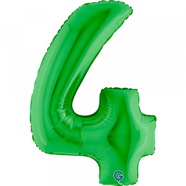 Folienballon Zahl 4 grün