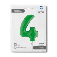 Folienballon Zahl 4 grün