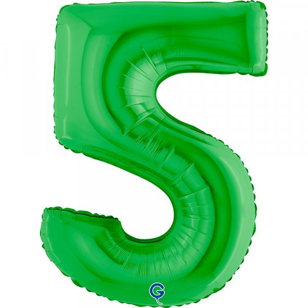 Folienballon Zahl 5 grün