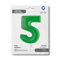 Folienballon Zahl 5 grün