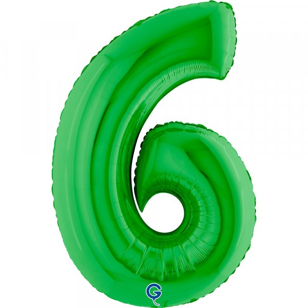 Folienballon Zahl 6 grün