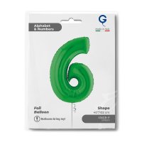 Folienballon Zahl 6 grün