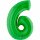 Folienballon Zahl 6 grün