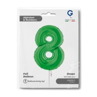 Folienballon Zahl 8 grün